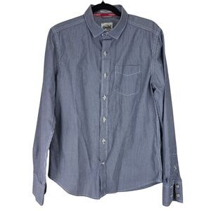 Superdry Laundered‎ Cut Collar Mens Button Down Shirt Large Trains Boho Western